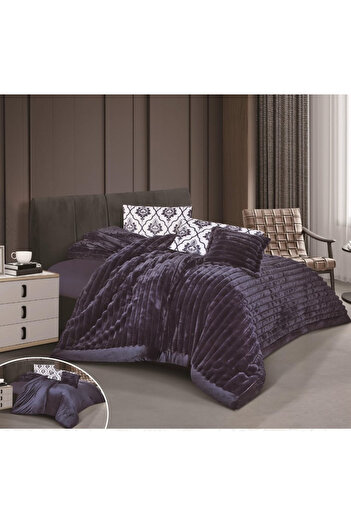 SNOOZYL Luxury royal double hotel bedspread made of soft velvet and fur to provide warmth and comfort