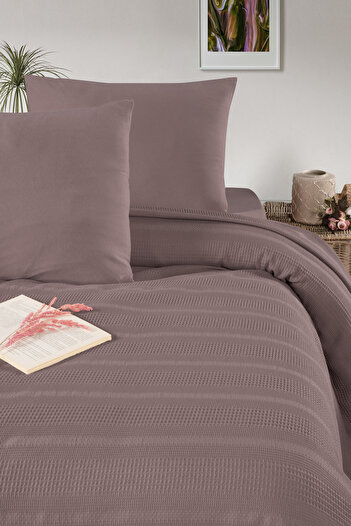 evdehome Pamuk Dual Çift Kişilik Pike Yatak Örtüsü Seti 200x230, Lastikli Çarşaf 160x200, 2 Yastık Kılıf