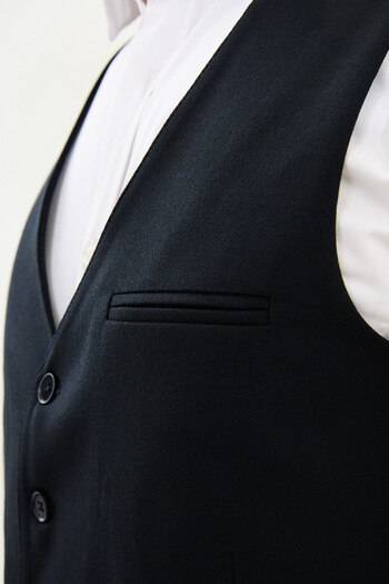 Mcr Plain Slim Fit Classic Men's Vest Navy Blue - 40949.25K