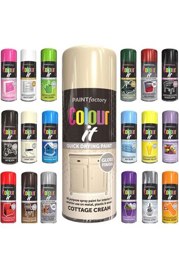Paint Factory Eliz Cottage Cream Gloss Spray Paint 400ml - Quick Drying High Performance Spray Paint