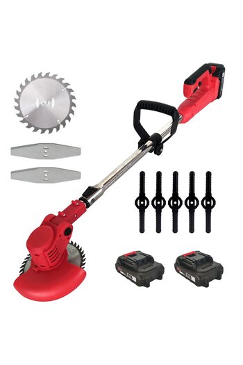 DDT trimmer with 2 batteries 24 V, 3 Ah, 1 charger, 1 disc, 2 metal blades