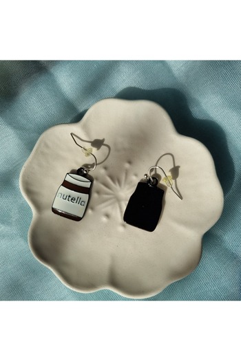 Airmag Women's earrings, Nutella jar pattern