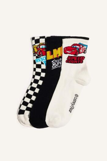 DeFacto Boys' Cars 3-Pack Cotton Long Socks (Ns)