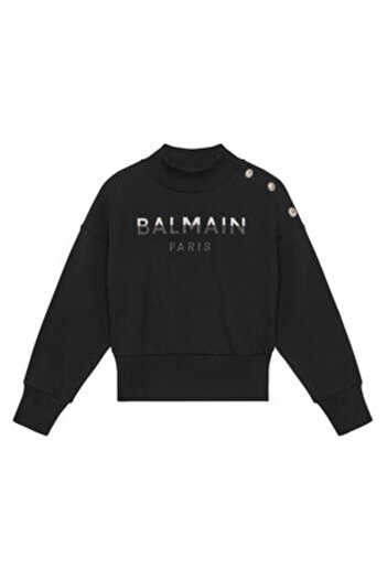 BALMAIN Φούτερ για κορίτσια BV4A90-Z0081 Μαύρο