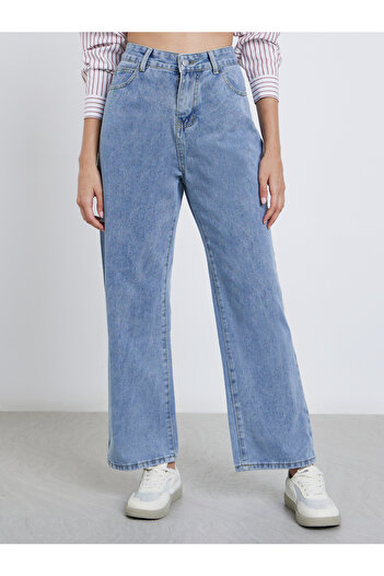 Styli High Rise Wide Leg Jeans