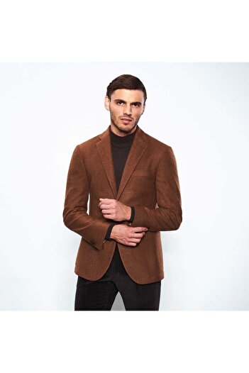 İlayda Cinnamon Men's Blazer Suede Jacket