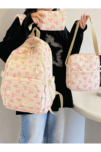 Take Two By Styli Graphic Print Backpack with Shoulder Bag and Purse Set