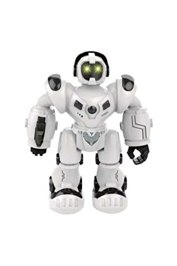 OEM White and Black Robot Toy with Movement, Music & Lights 20 cm