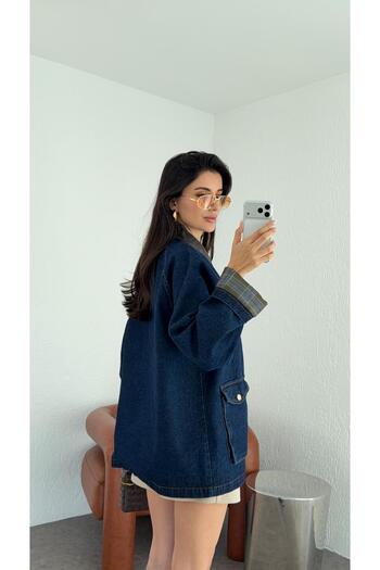 HAZELANNA Lined Denim Jacket with Pockets