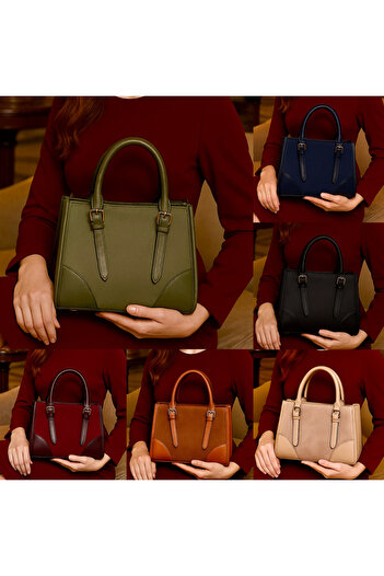 ESTUTE Luxury Leather & Suede Detailed Shoulder Bag Likya