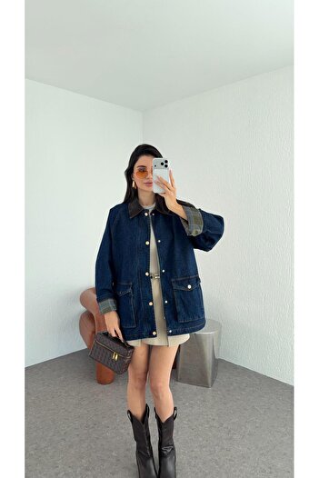 HAZELANNA Lined Denim Jacket with Pockets