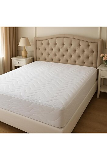 İpekçe 160 X 200 Elasticated Cotton Bed Protector, Liquid-Proof