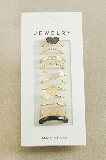 feryal 11 Pieces Heart Luxury Joint Ring