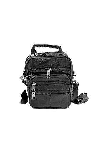 Magrot Hand and Shoulder Bag, Black Leather 18 x 14 cm