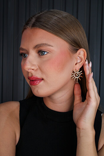 TRENDTAKI Vintage Sun Earrings Gold Plated 00274