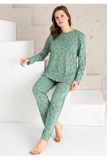 Star Fashion Women's long-sleeved pajamas, made of viscose, soft and comfortable material