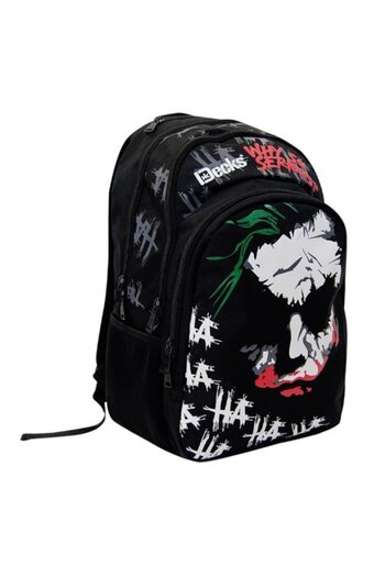 BREZIUM School Backpack, Fluorescent Print, Modern Design, Multicolor,