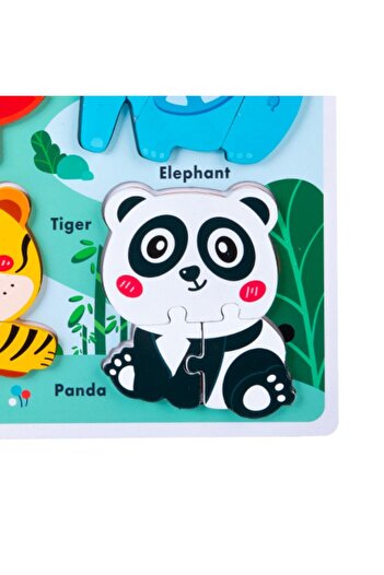 Picodino 3D Puzzle with Large Wooden Pieces - Jungle Animals