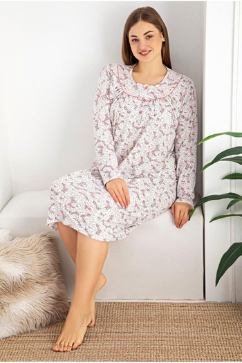 Star Fashion Women's nightgown, plus size, long sleeve