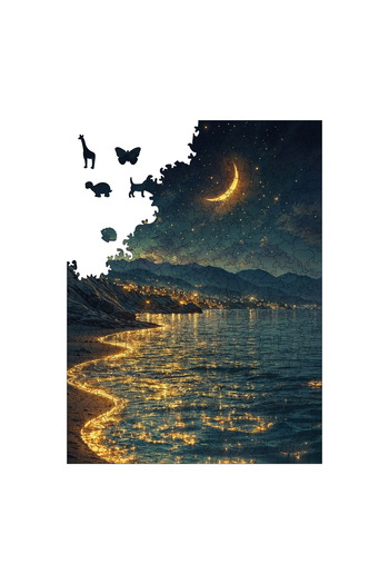 WePuzzleUp Ahşap Puzzle - Yıldızların Kıyısı - 450 Parça, 29x39 cm