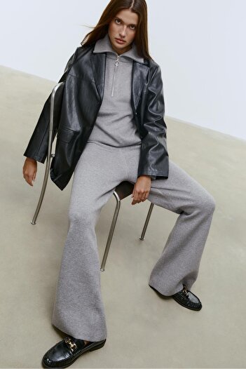 Stradivarius Knit wide-leg trousers