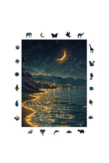 WePuzzleUp Ahşap Puzzle - Yıldızların Kıyısı - 450 Parça, 29x39 cm