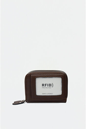 Mazel Design 4613 Multi-Slot Genuine Leather Card Holder Wallet with Rfid Protection, Zipper Closure, and Coin Compartment