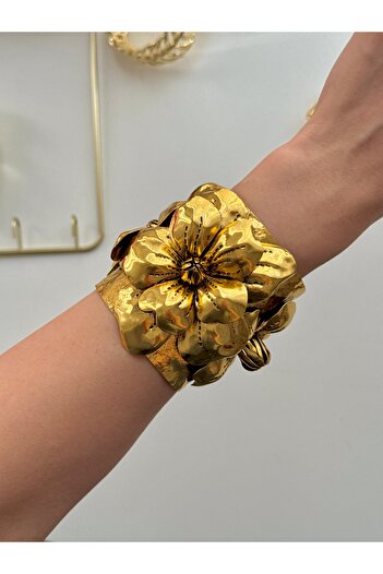 YOUES JEWELRY Thick Handcuff Bracelet Women's Bracelet Gold