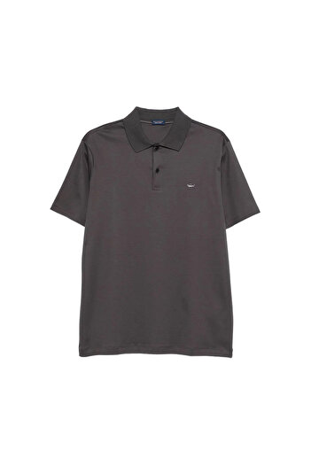 PAUL&SHARK Men's Short Sleeve Polo Neck Button Closure Brown Polo Neck T-Shirt 15311726-94D