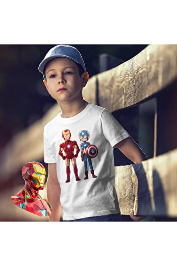 OEM Kids Boys T-Shirt Iron Man Rick and Morty Captain America