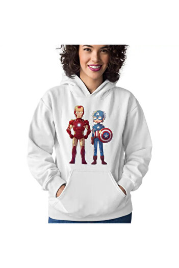 OEM Women's Hoodie Iron Man Rick and Morty Captain America