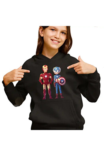 OEM Kids Girls Hoodie Iron Man Rick and Morty Captain America