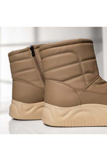 BMoD Women's khaki boots with a thick sole and zipper MOD13995