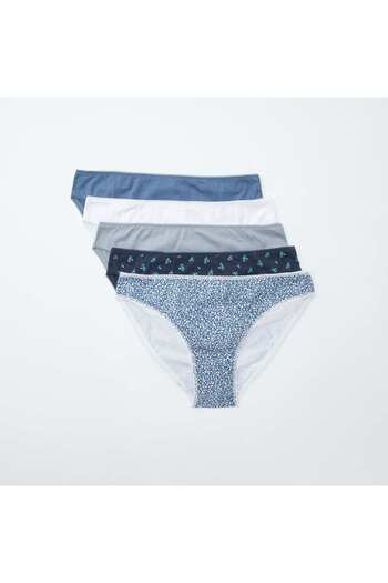 KIABI Pack of 5 pairs of briefs - plain and printed BLUE