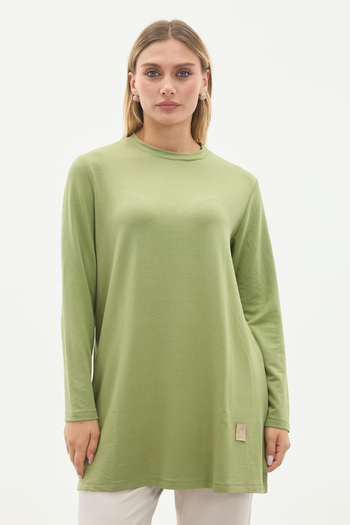 Linvey Crystal Crew Neck Embroidered Long Tunic