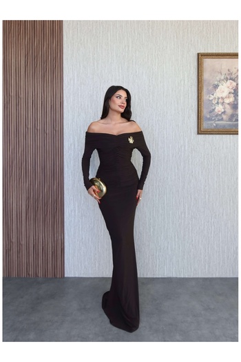 ESRAHELVACI Φόρεμα Drape Maxi με ανοιχτά αξεσουάρ ώμου
