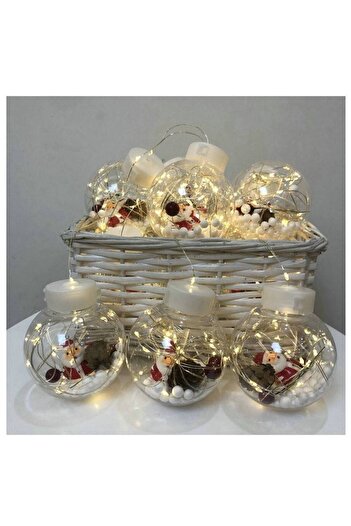 OEM Christmas Installation, 3 M, Light Curtain Type, 10 Various Christmas Figurine Globes, Warm White