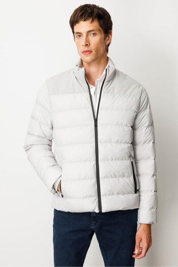 Desen Triko Men's Quilted Puffer Jacket Stone