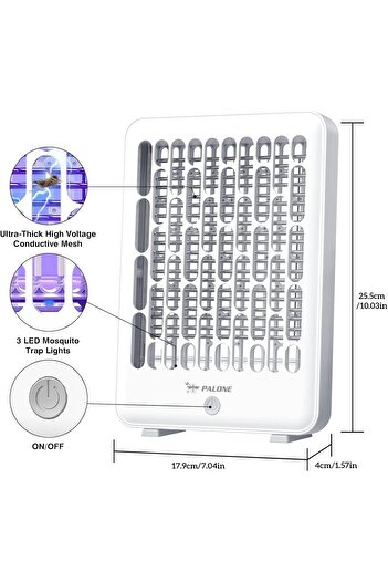 PALONE Electric Bug Zapper, 4000V Desktop Mosquito Repellent, Fly Zapper Outdoor, Fly Trap Indoor, M