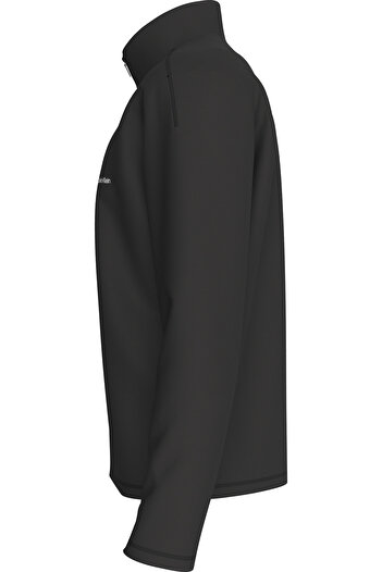 Calvin Klein Erkek Marka Logolu Yarım Fermuarlı Dik Yaka Siyah Sweatshirt LVGMF5W303 UB1