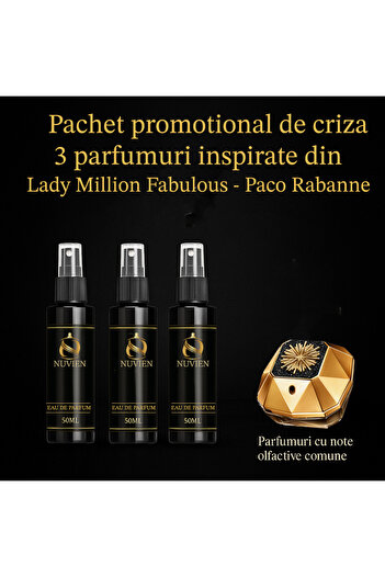 Nuvien Set of 3 Perfumes 50ml – Inspired by Lady Million Fabulous P.R.