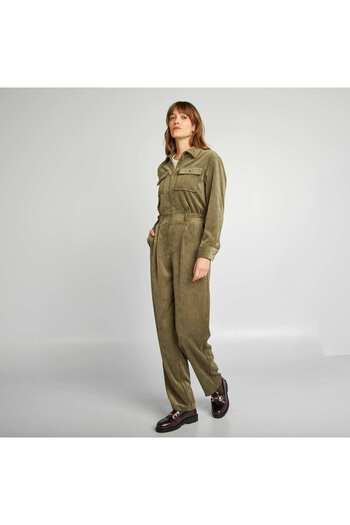 KIABI Velour jumpsuit KHAKI