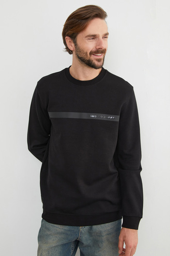 Fulla Moda You`Re Stronger Printed Crew Neck Sweatshirt