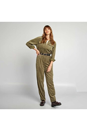 KIABI Velour jumpsuit KHAKI