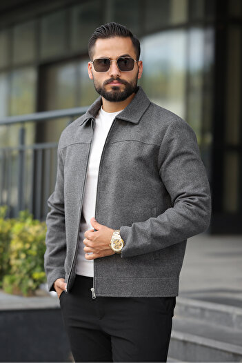 BYzıt Men's Oversize Short Cashmere Coat Jacket