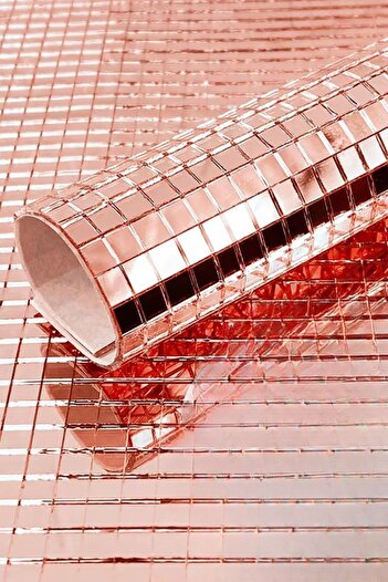 Buffer ®   Square Bronze Glass Mosaic Tiles Stickers Handcrafted Square Glass Tiles Self Adhesive Mirrored