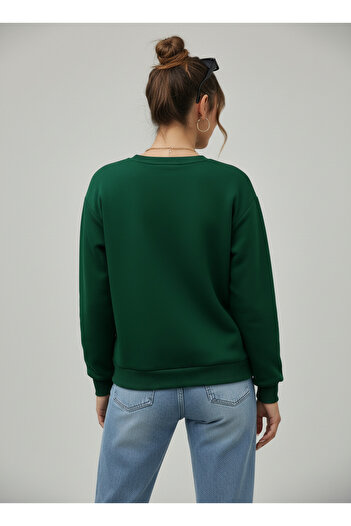 uyguntarz Unisex Classical Printed Oversize Crew Neck Sweatshirt