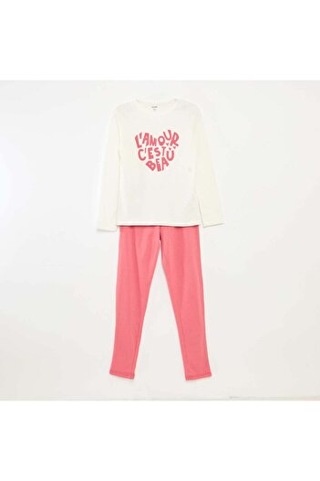 KIABI T-shirt and trousers pyjama set - 2-piece set WHITE