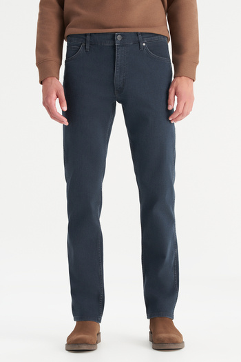 WRANGLER Greensboro Straight Fit Straight Cut Low Waist Cotton Stretch Blue Jean Denim Pants