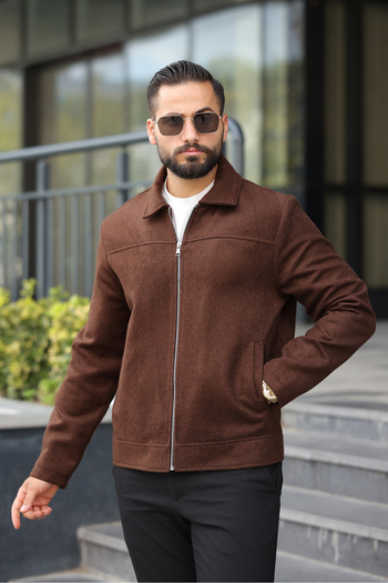 BYzıt Men's Oversize Short Cashmere Coat Jacket